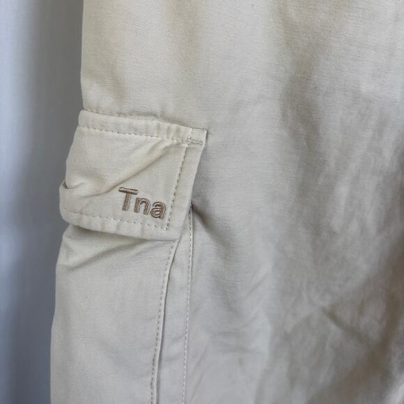 Tna Aritzia Cream Cargo Baggy Combat Pants Pockets Streetwear Dystopian Size 0 - Picture 6 of 12